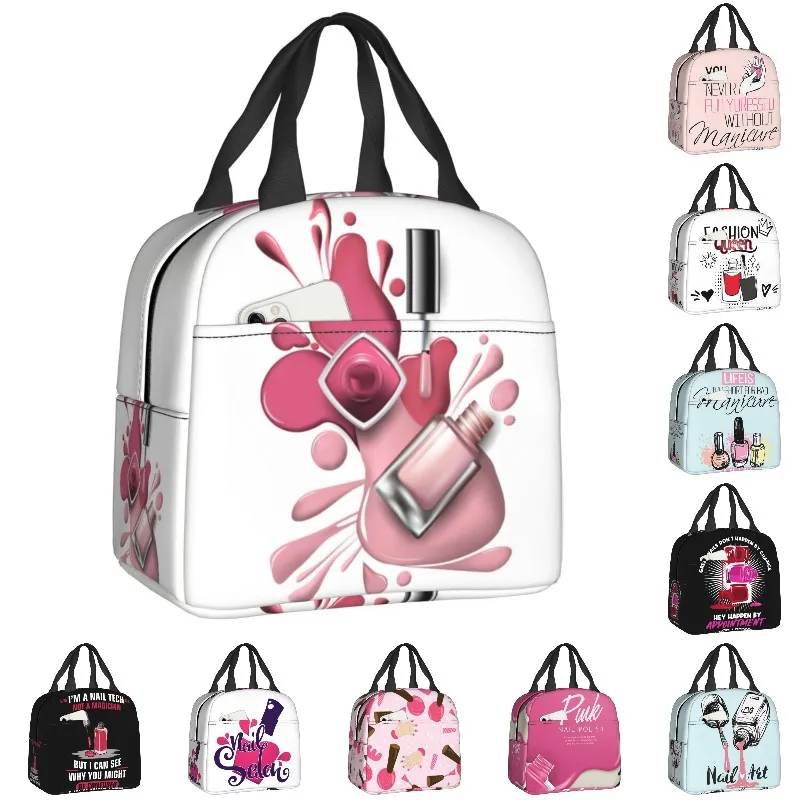 Fashion Nail Polish Cosmetics Resuable Lunch Boxes for Women Leakproof Manicurist Cooler Thermal Food Insulated Lunch Bag
Fashion Nail Polish Cosmetics Resuable Lunch Boxes for Women Leakproof Manicurist Cooler Thermal Food Insulated Lunch Bag