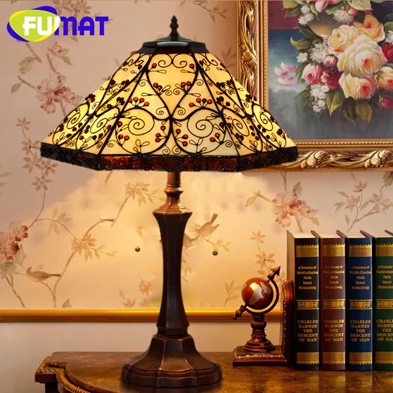 FUMAT Vintage Table Lamp Handicraft Lamp Stained Glass Lampshade Bedroom Bedside Table Lamp Lustre Light Fixtures free LED bulbs
FUMAT Vintage Table Lamp Handicraft Lamp Stained Glass Lampshade Bedroom Bedside Table Lamp Lustre Light Fixtures free LED bulbs