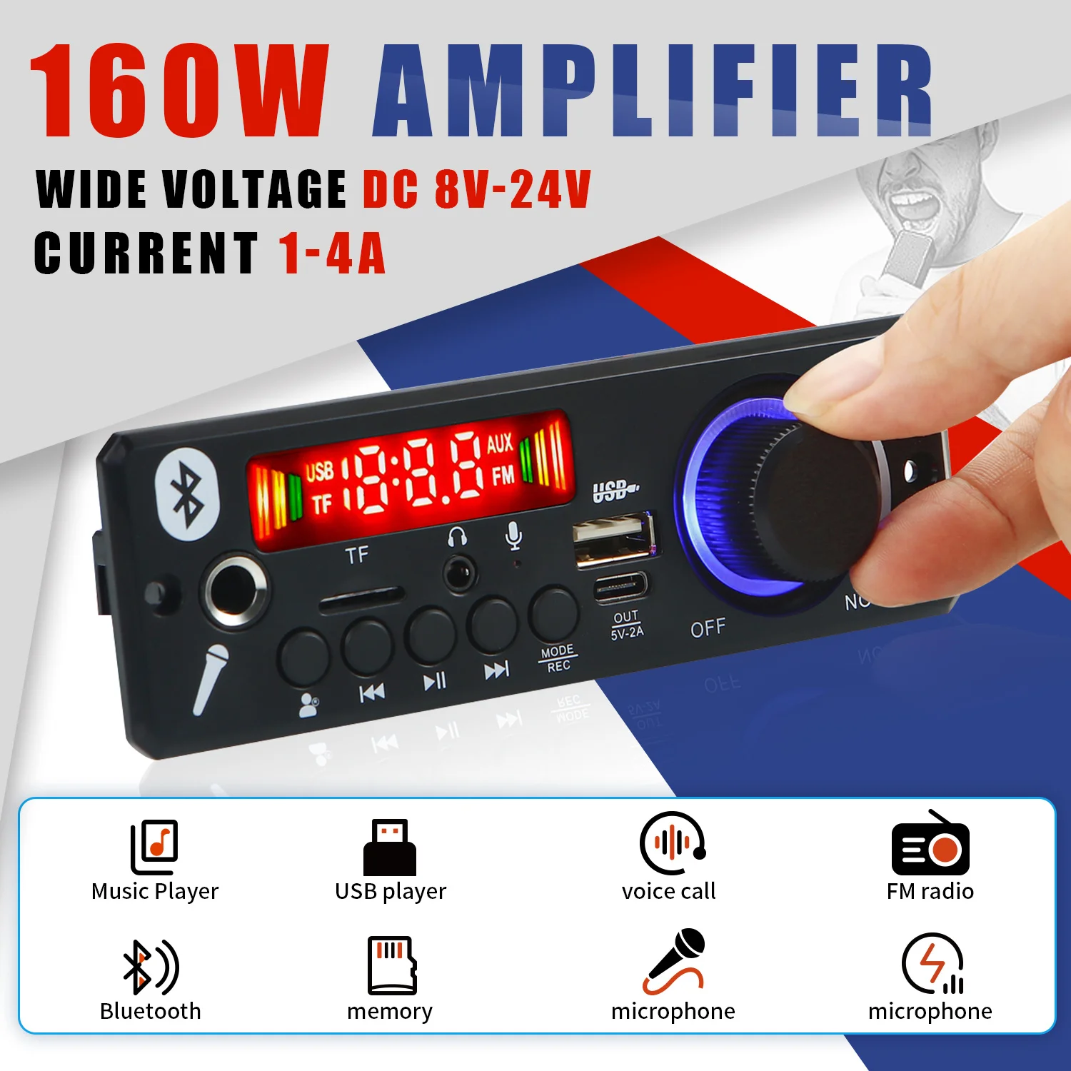 160 Вт DIY домашний цифровой усилитель MP3 декодер плата 12 В 80 аудио мощность Bluetooth FM