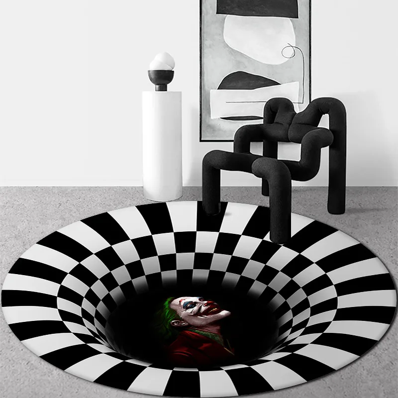 Round 3D Illusion Vortex Horror Home Carpet Clown Trap Visual Carpet Living Room Floor Mat Halloween Funny Decoration for Home
Round 3D Illusion Vortex Horror Home Carpet Clown Trap Visual Carpet Living Room Floor Mat Halloween Funny Decoration for Home