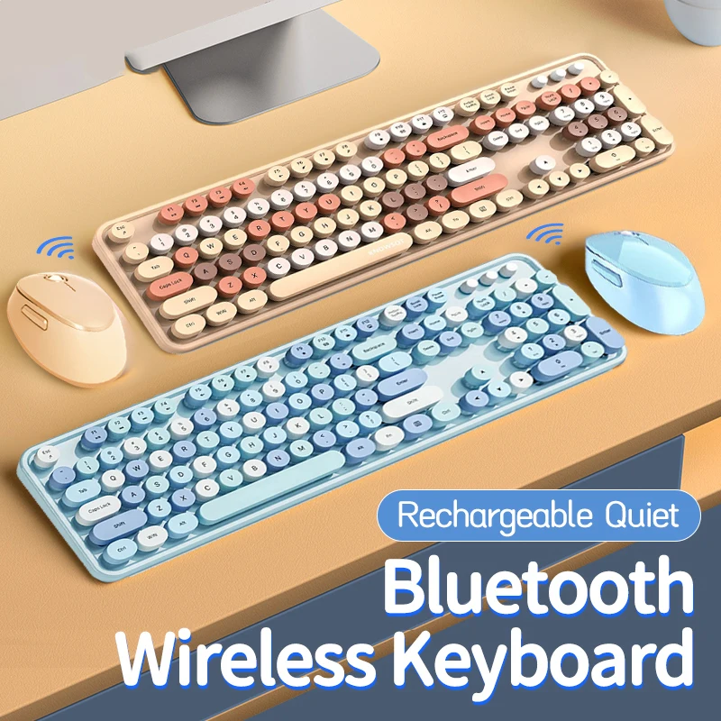 YJ Wireless Keyboard Mouse Combo Bluetooth 2.4G Mixed Color 104 Keys Silent Circular Punk Key Caps With Portable Wireless Mouse
YJ Wireless Keyboard Mouse Combo Bluetooth 2.4G Mixed Color 104 Keys Silent Circular Punk Key Caps With Portable Wireless Mouse