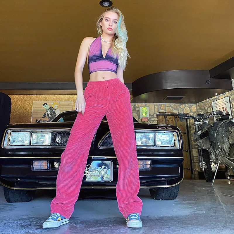 Y2K Fashion Hot Pink Corduroy 2022 High Waist Pants Hip Hop Style Loosed Pocket Long Pants 90s Streetwear E-girl Outfits Rave
Y2K Fashion Hot Pink Corduroy 2022 High Waist Pants Hip Hop Style Loosed Pocket Long Pants 90s Streetwear E-girl Outfits Rave