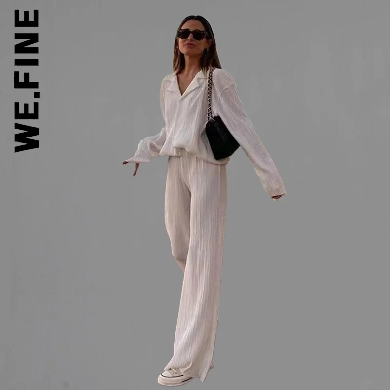 We.Fine Fashion Women Set Sexy Women Summer Pajamas Long Pants Tracksuit Elegant Two Piece Set Basic Loose Women Suit Female
We.Fine Fashion Women Set Sexy Women Summer Pajamas Long Pants Tracksuit Elegant Two Piece Set Basic Loose Women Suit Female