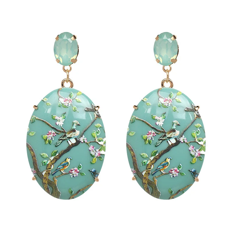 Vintage Resin Print Earrings Women Bird Exaggerated Statement Rhinestone Antique Retro Ethnic Earrings
Vintage Resin Print Earrings Women Bird Exaggerated Statement Rhinestone Antique Retro Ethnic Earrings
