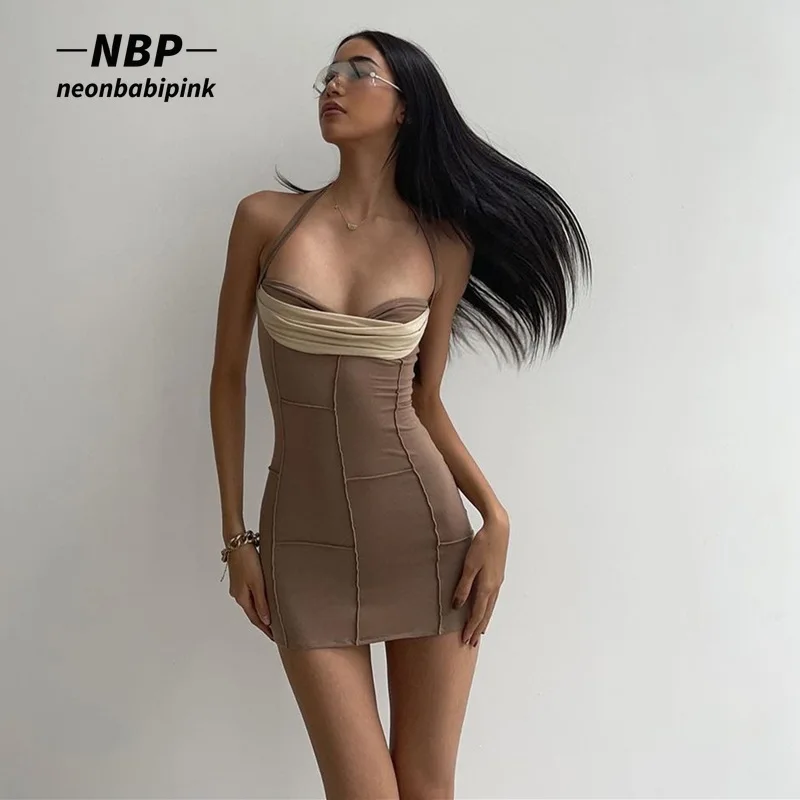 Сексуальные мини-платья NEONBABIPINK с лямкой на шее 2023 летние модные Клубные наряды для женщин коричневое облегающее платье с открытой спиной
Сексуальные мини-платья NEONBABIPINK с лямкой на шее 2023 летние модные Клубные наряды для женщин коричневое облегающее платье с открытой спиной