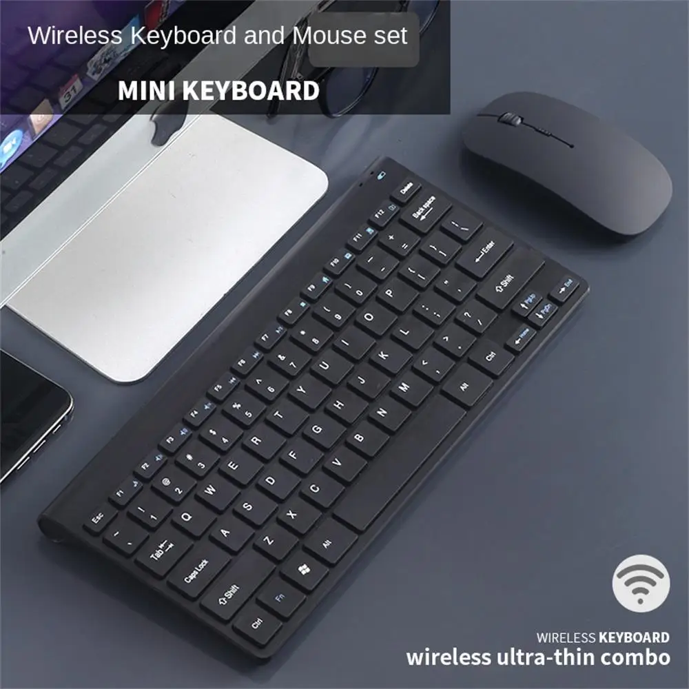 

KB-201 2.4GHz Wireless Keyboard And Mouse Kits 78 Keys Mini Protable Home Office USB 2.0 Compatible Laptop Desktop Computer MAC