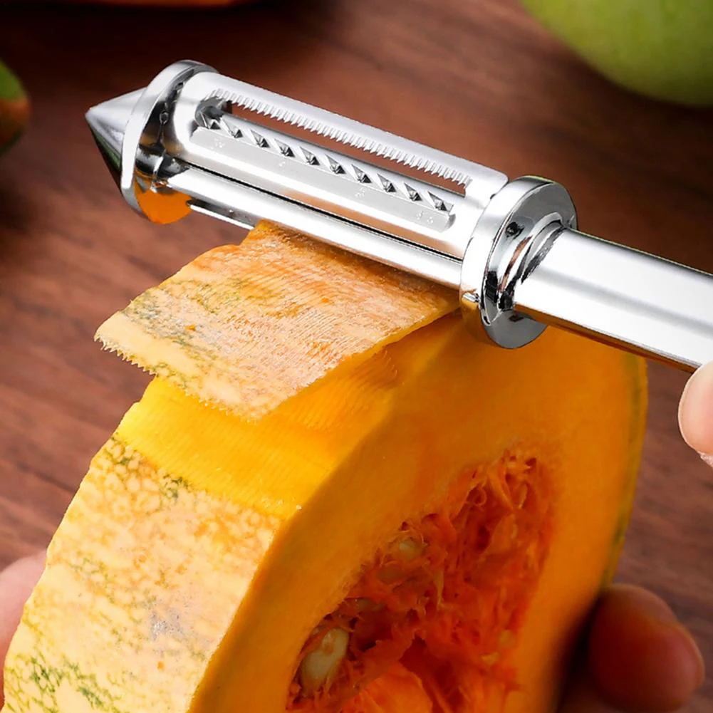 

Multifunctional Potato Cucumber Carrot Grater Stainless Peeler 3 In 1 Peeler With Long Handle Vegetables Fruit Peeler Slicer