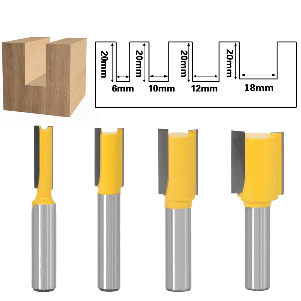 4Pcs 8mm Shank Long Straight Router Bit Set Double Flute Straight Wood Milling Cutter Woodworking Tools Used for Slotting Wood
4Pcs 8mm Shank Long Straight Router Bit Set Double Flute Straight Wood Milling Cutter Woodworking Tools Used for Slotting Wood