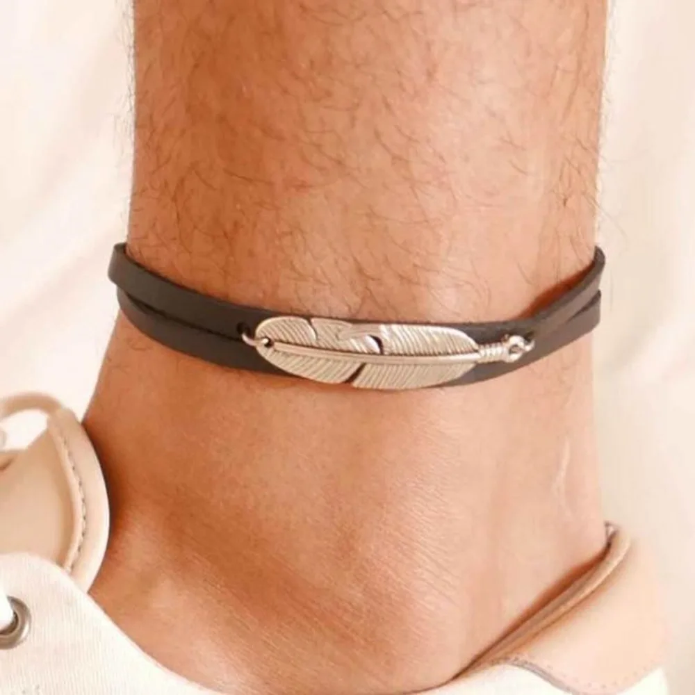 New 2022 Summer Beach Leather Anklet Vintage Electroplated Antique Silver Leaf Anklet
New 2022 Summer Beach Leather Anklet Vintage Electroplated Antique Silver Leaf Anklet