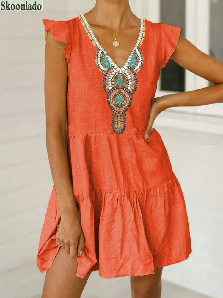 Newest Summer Lady Dresses Women Clothes Casual Loose Classy Design Special Pattern Print Soft Light Material Mid Dresses Summer
Newest Summer Lady Dresses Women Clothes Casual Loose Classy Design Special Pattern Print Soft Light Material Mid Dresses Summer