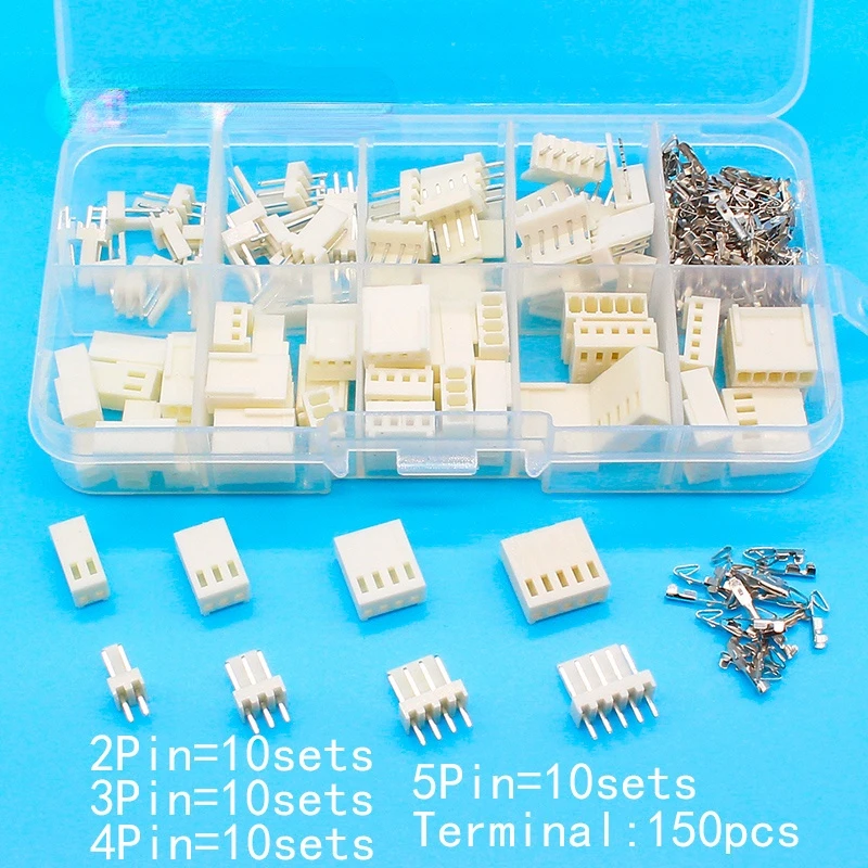KF2510 Kits 40 sets Kit in box 2p 3p 4p 5 pin 2.54mm Pitch Terminal / Housing / Pin Header Connectors Adaptor
KF2510 Kits 40 sets Kit in box 2p 3p 4p 5 pin 2.54mm Pitch Terminal / Housing / Pin Header Connectors Adaptor