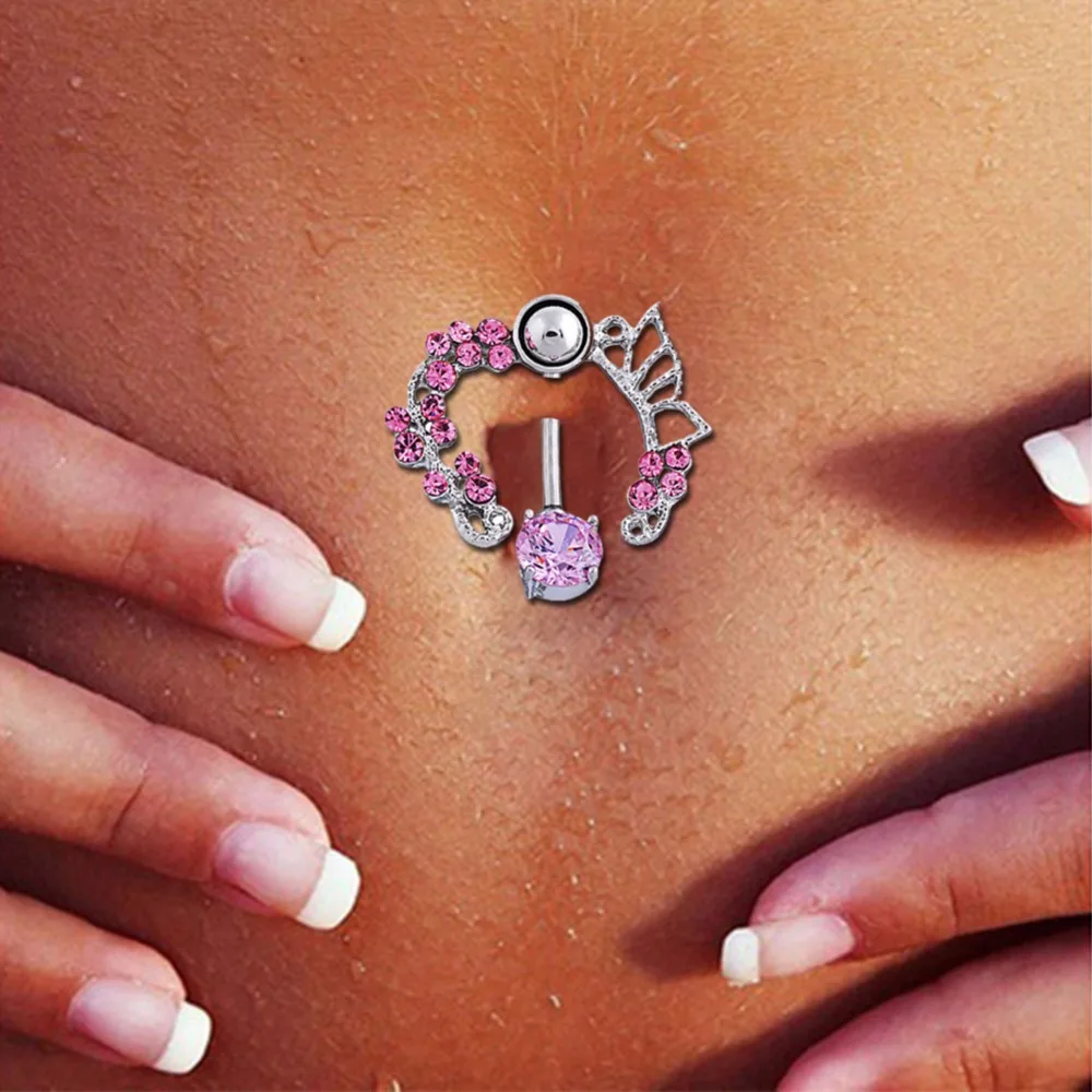Fashion Hot White Pink Crystal Flower Belly Navel Button Ring Medical Steel Surgical Body Piercing Jewelry
Fashion Hot White Pink Crystal Flower Belly Navel Button Ring Medical Steel Surgical Body Piercing Jewelry