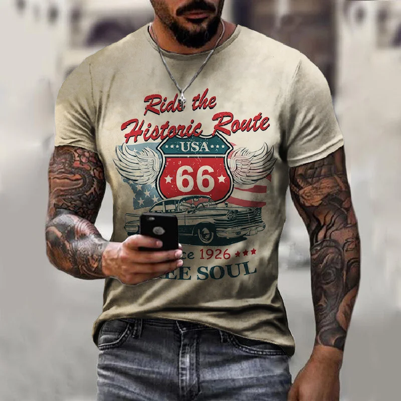 Fashion 66 Letters Printed Mens T Shirt Casual Vintage Short Sleeve Handsome Man Sports Tees Trendy Street Style Unisex T Shirts
Fashion 66 Letters Printed Mens T Shirt Casual Vintage Short Sleeve Handsome Man Sports Tees Trendy Street Style Unisex T Shirts