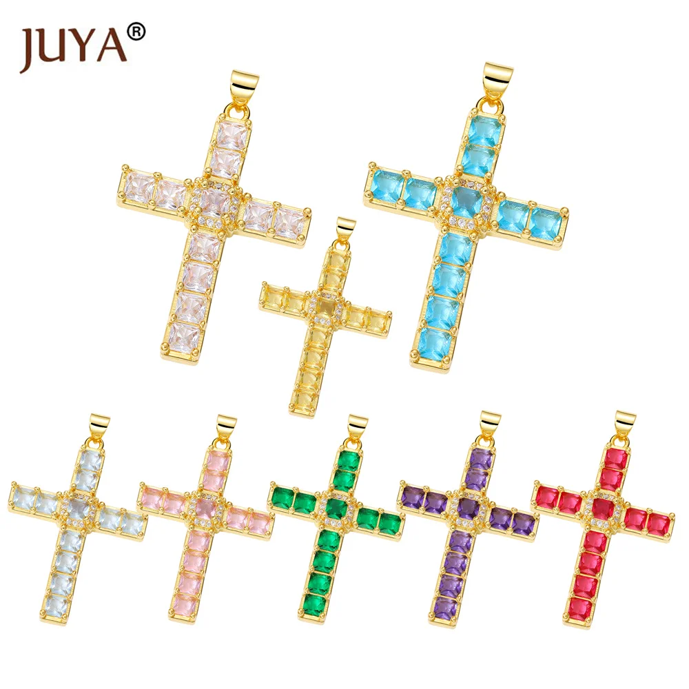 JUYA 2022 Classic Colorful Crystal Zircon Religious Cross Pendant DIY Fashion Jewelry Accessories Necklace Bracelet Accessories
JUYA 2022 Classic Colorful Crystal Zircon Religious Cross Pendant DIY Fashion Jewelry Accessories Necklace Bracelet Accessories