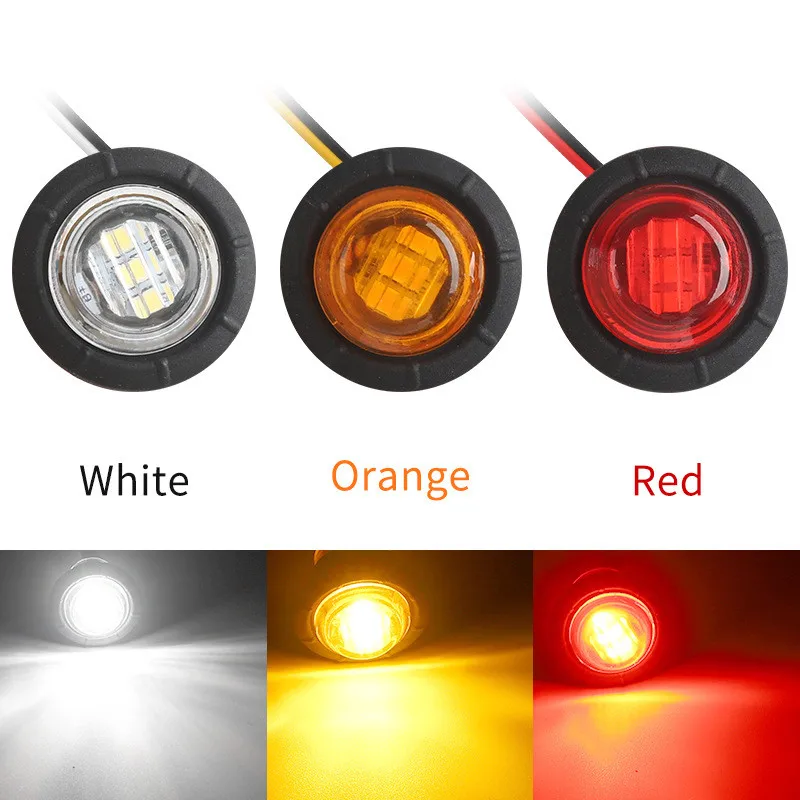 5/10 PCS 12V/24V Round Trailer Side Marker Lights Yellow White Red For Trucks Clearance Lights Truck Turn Signal Lamp
5/10 PCS 12V/24V Round Trailer Side Marker Lights Yellow White Red For Trucks Clearance Lights Truck Turn Signal Lamp