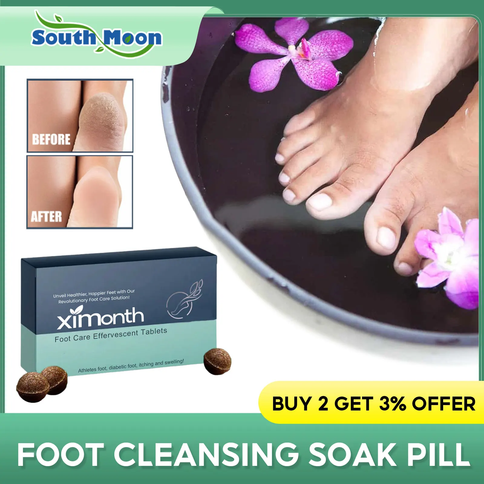 Foot Cleansing Soak Pill Heel Cracked Repair Detox Relieve Fatigue Swelling Remove Corn Callus Stress Relief Foot Bath Powder
Foot Cleansing Soak Pill Heel Cracked Repair Detox Relieve Fatigue Swelling Remove Corn Callus Stress Relief Foot Bath Powder