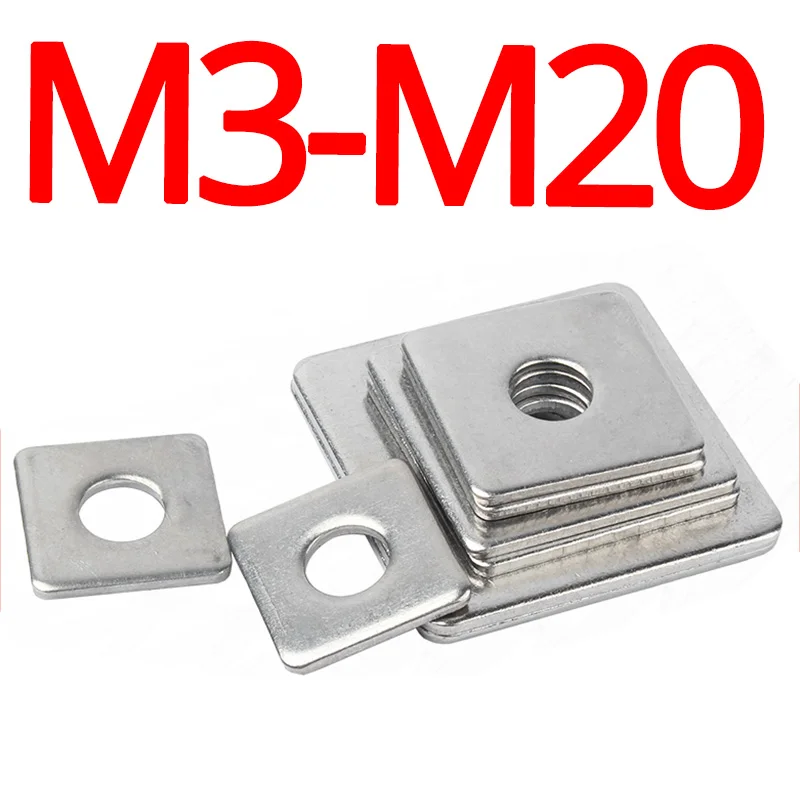 M3 M4 M5 M6 M8 M10 M12 M14 M16 M18 M20 Thin Square Washer Gasket 304 Stainless Steel Metal Screw Flat Washer For Curtain Wall
M3 M4 M5 M6 M8 M10 M12 M14 M16 M18 M20 Thin Square Washer Gasket 304 Stainless Steel Metal Screw Flat Washer For Curtain Wall
