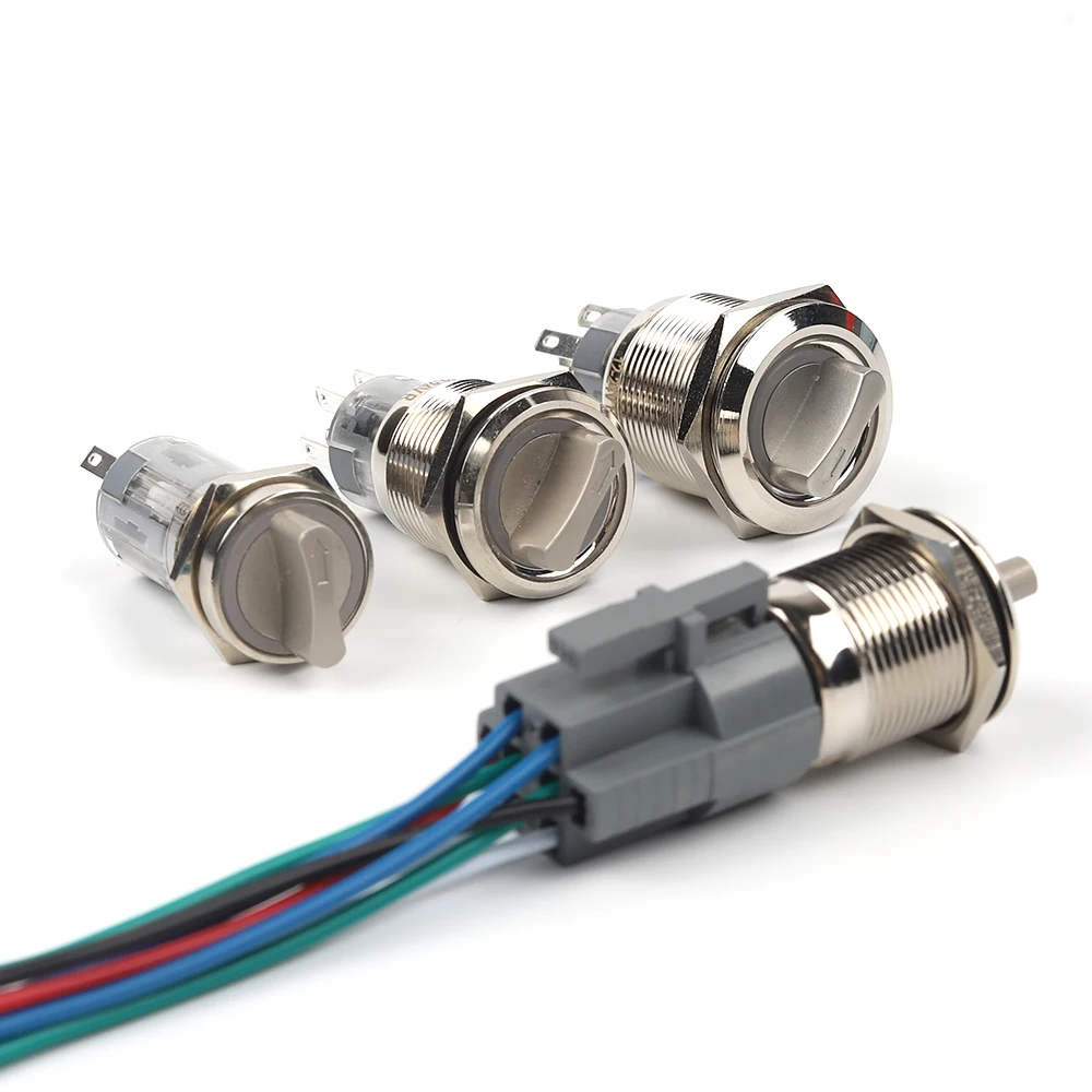 16/19/22mm Waterproof Power Metal Knob Switch LED Light 3 position 8 Pin With Socket Power Car Marine Engine Rotary Switch
16/19/22mm Waterproof Power Metal Knob Switch LED Light 3 position 8 Pin With Socket Power Car Marine Engine Rotary Switch