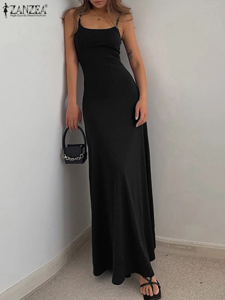 ZANZEA Fashion Summer Women Casual Skinny Party Long Sundress Sexy Slim Vestido Robe Femme Spaghetti Strap Solid Maxi Gary Dress
ZANZEA Fashion Summer Women Casual Skinny Party Long Sundress Sexy Slim Vestido Robe Femme Spaghetti Strap Solid Maxi Gary Dress