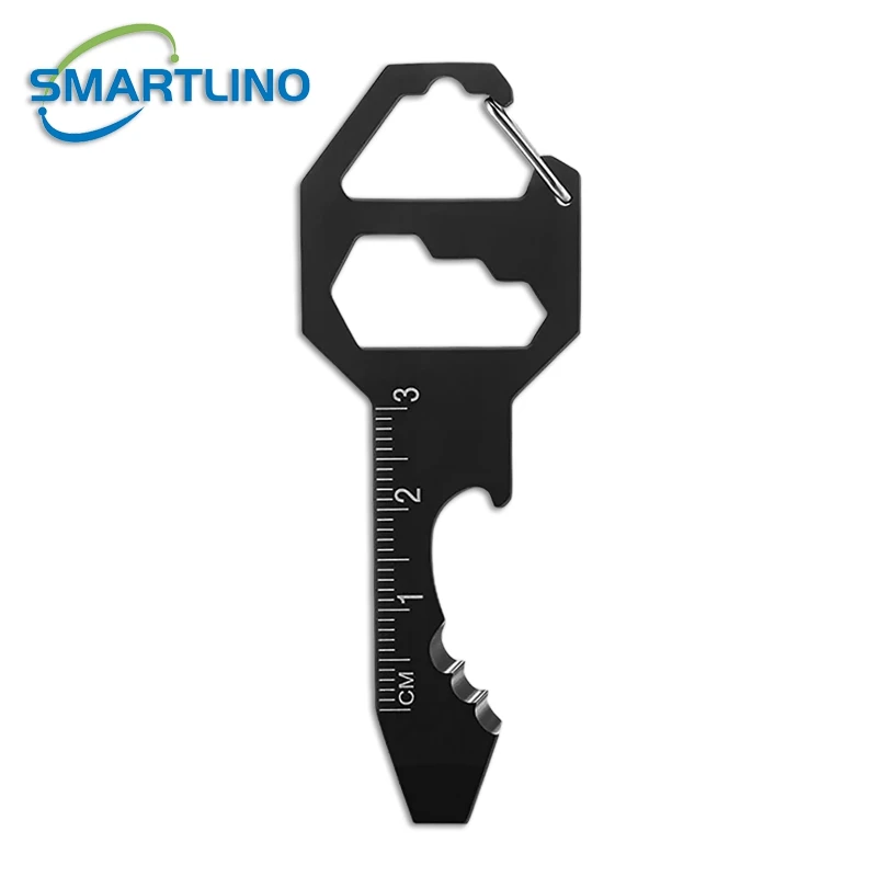 

Stainless Steel Multi-Tools Self Defense Keychain Bottle Opener Metric Ruler Screwdriver EDC Gadget Universal Pocket Tools