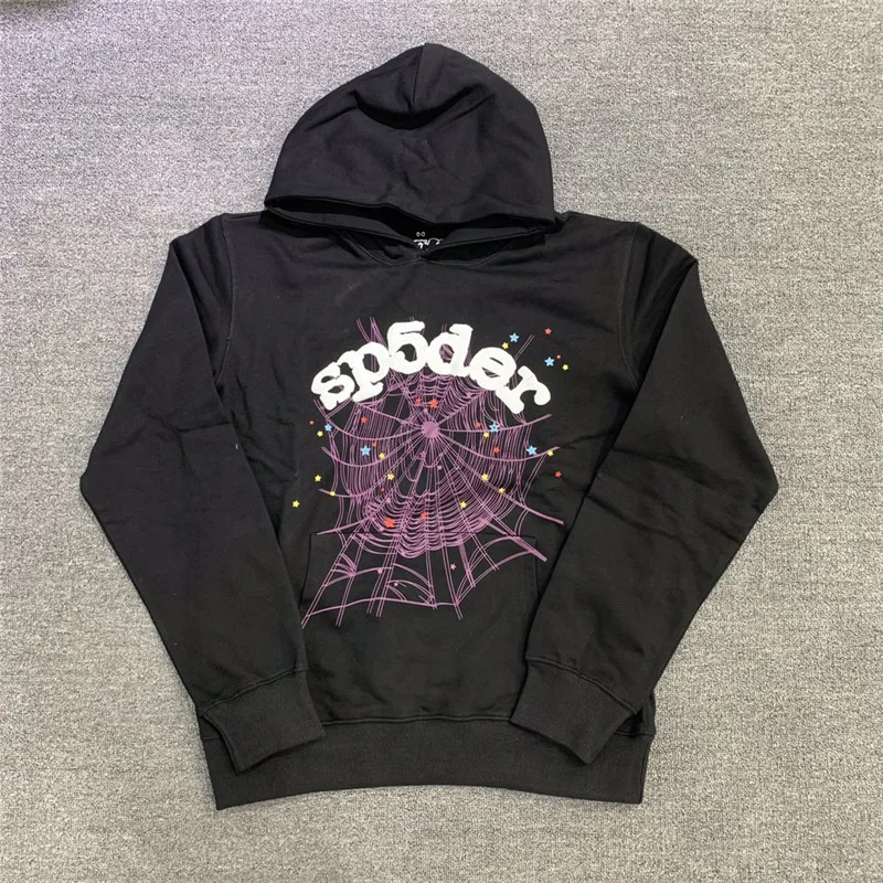 Foaming Printing Sp5der 555555 Hoodie Men Women 1:1 Best Quality Purple Spider Web Pattern Pullover Cap Sweatshirts Male Clothes
Foaming Printing Sp5der 555555 Hoodie Men Women 1:1 Best Quality Purple Spider Web Pattern Pullover Cap Sweatshirts Male Clothes