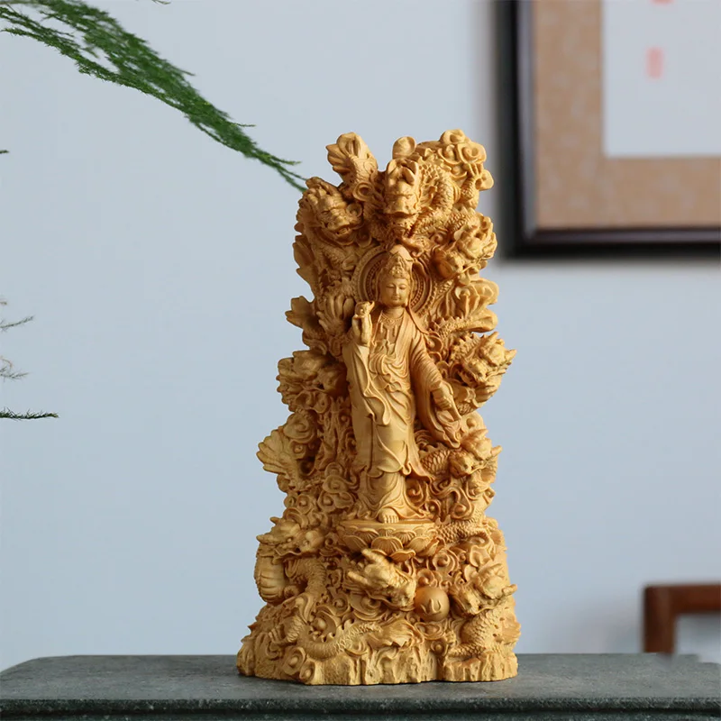 Solid wood Carving Kowloon Guanyin Statue Chinese Buddha statue High-end home living room bedroom Feng Shui statue 20cm
Solid wood Carving Kowloon Guanyin Statue Chinese Buddha statue High-end home living room bedroom Feng Shui statue 20cm