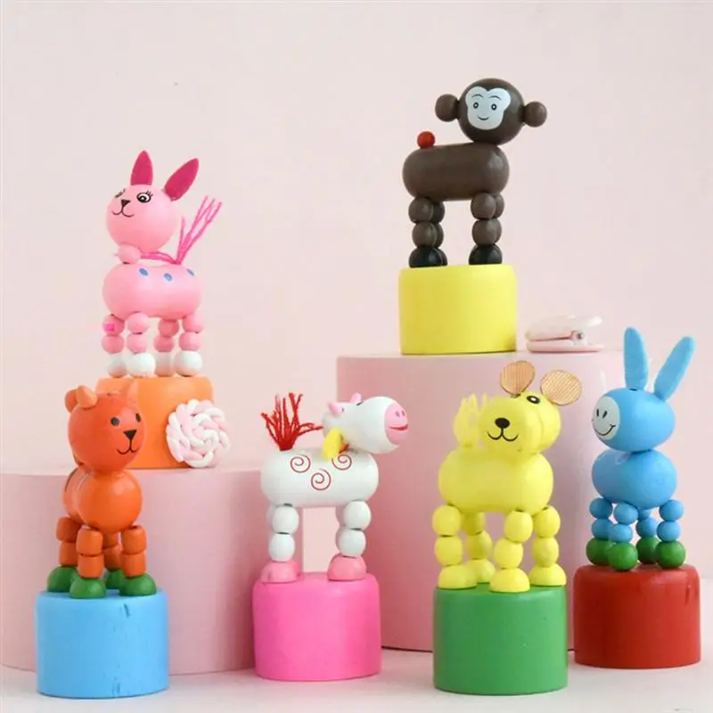 6 Pcs Cartoon Monkey Horse Animal Shape Wooden Doll Toy Movable Animal Board Game Props Child Parent-child Interactive Toy
6 Pcs Cartoon Monkey Horse Animal Shape Wooden Doll Toy Movable Animal Board Game Props Child Parent-child Interactive Toy