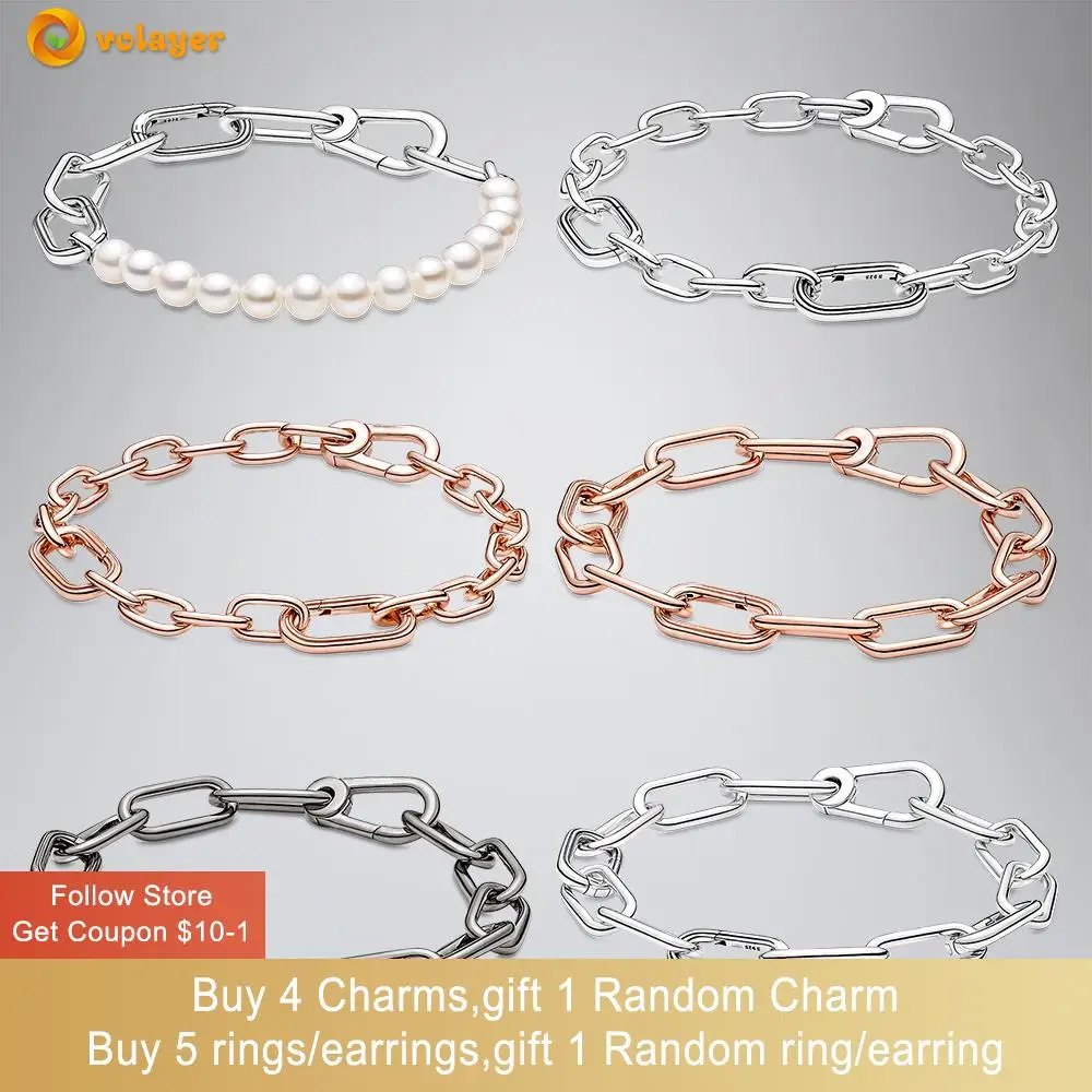 Volayer 925 Sterling Silver Bracelets Series Link Chain Bracelets fit Original Pandora Me Link Chain Bracelets for Girl Gifts
Volayer 925 Sterling Silver Bracelets Series Link Chain Bracelets fit Original Pandora Me Link Chain Bracelets for Girl Gifts