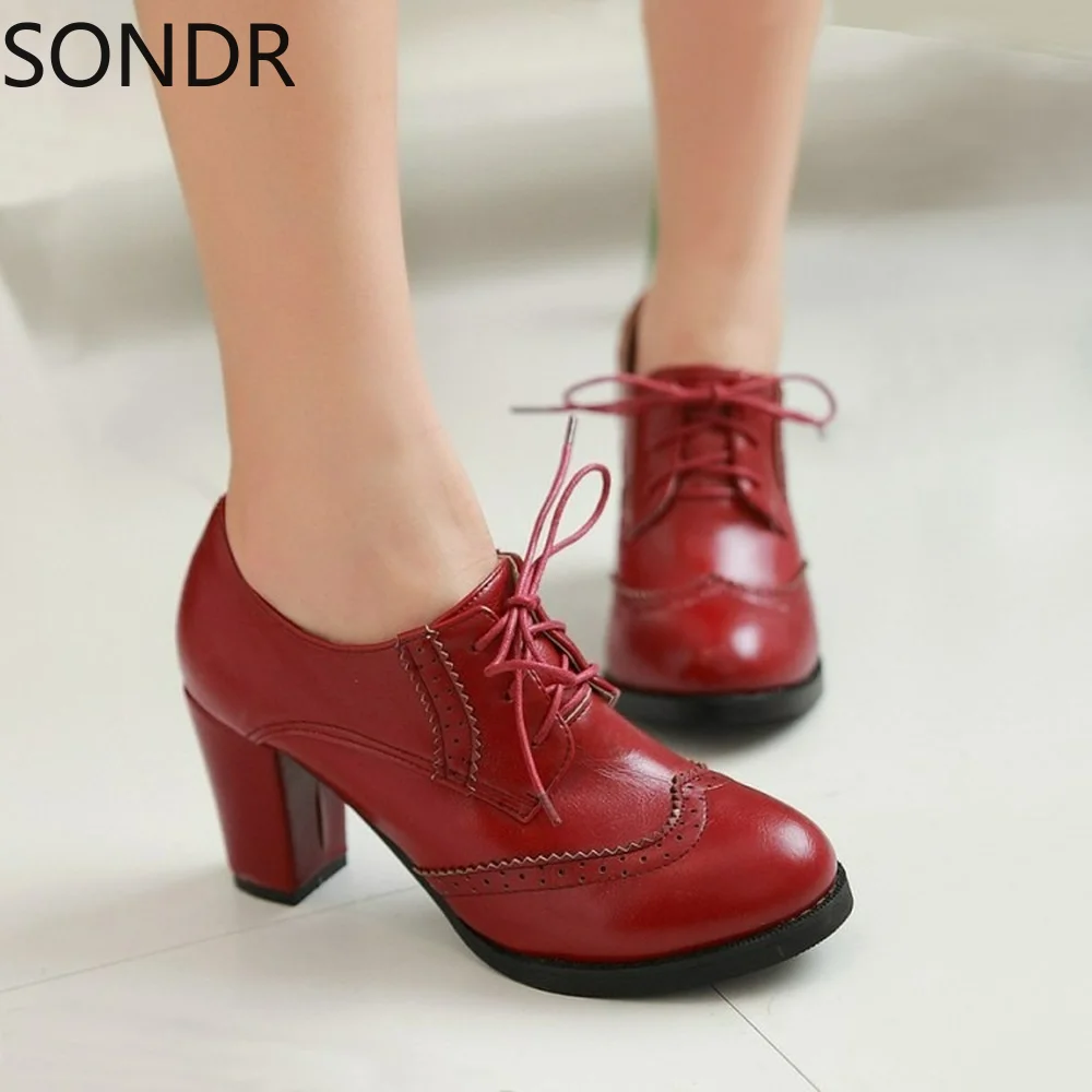 US4-11 Womens Lace Up Oxfords Block High Heels Wingtip Pumps Brogues Retro Shoes 4Colors Plus Size New 2022
US4-11 Womens Lace Up Oxfords Block High Heels Wingtip Pumps Brogues Retro Shoes 4Colors Plus Size New 2022