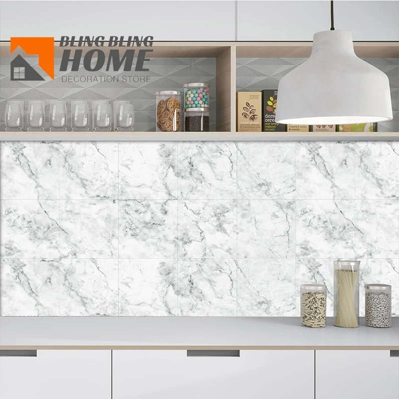 Grey & White Marble Tiles Wall Sticker for Kitchen Bathroom Wardrobe Washbasin Peel & Stick Floor Sticker Art Decals Wallpaper
Grey & White Marble Tiles Wall Sticker for Kitchen Bathroom Wardrobe Washbasin Peel & Stick Floor Sticker Art Decals Wallpaper