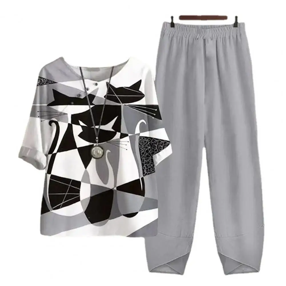 2Pcs/Set Trendy Two Piece Adults T-Shirt Pants Suit Spring Summer Female Shirt Top Long Trousers Kit Streetwear
2Pcs/Set Trendy Two Piece Adults T-Shirt Pants Suit Spring Summer Female Shirt Top Long Trousers Kit Streetwear