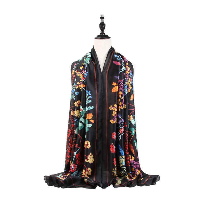 Fashion Europe America Women Scarves Shawls Spring Summer Autumn Blended Silk Satin Pastoral Retro National Sunscreen Neck Scarf 
Fashion Europe America Women Scarves Shawls Spring Summer Autumn Blended Silk Satin Pastoral Retro National Sunscreen Neck Scarf