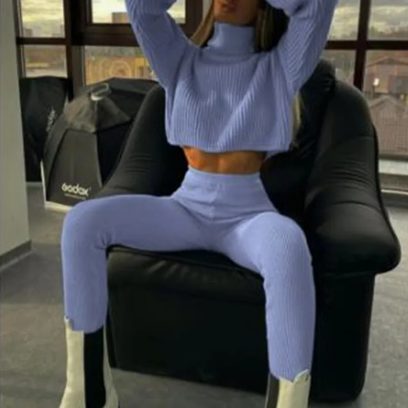 2022 Sexy Y2K Knitted Women Suit Pencil Pants And Turtleneck Crop Top Two Piece Set Woman Outfits Autumn Winter
2022 Sexy Y2K Knitted Women Suit Pencil Pants And Turtleneck Crop Top Two Piece Set Woman Outfits Autumn Winter