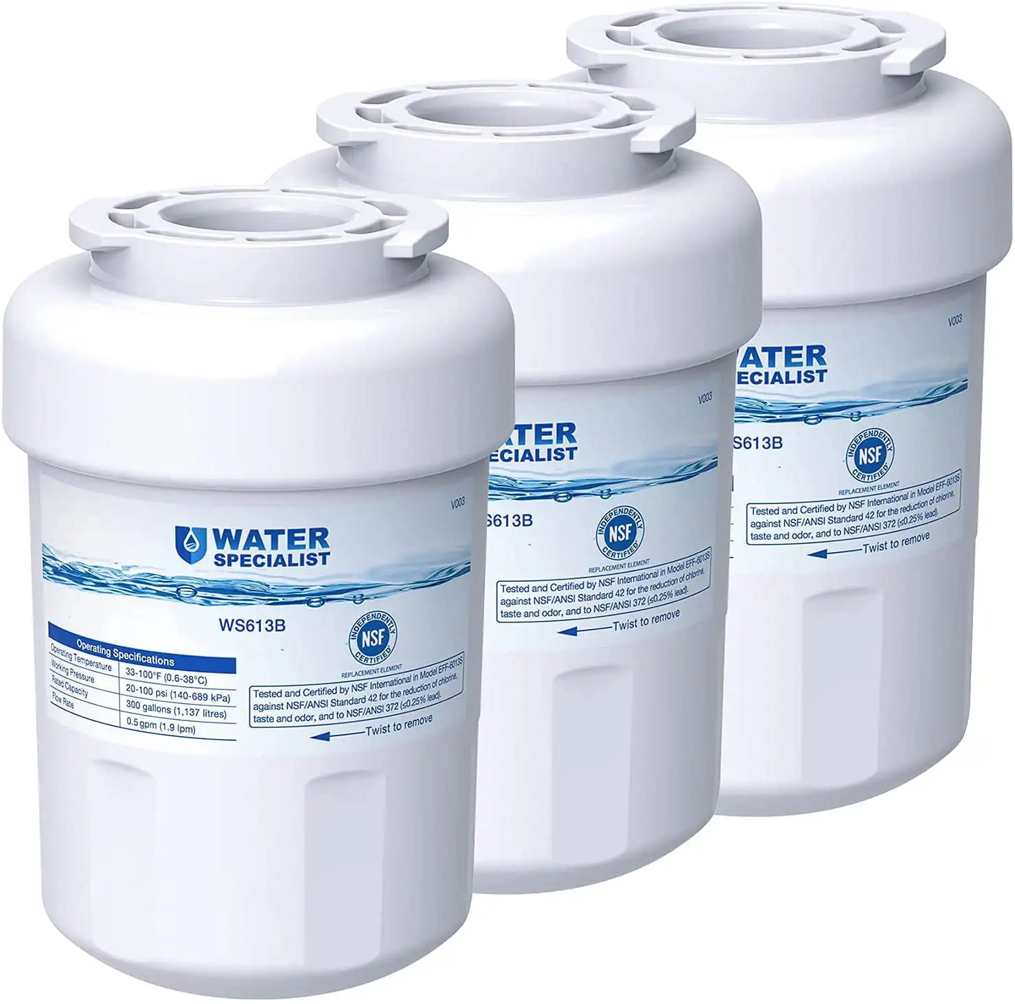 MWF Refrigerator Water Filter, Replacement for GE® Smart Water MWFP , MWFA, GWF, HDX FMG-1, WFC1201, GSE25GSHECSS, PC75009, RW
MWF Refrigerator Water Filter, Replacement for GE® Smart Water MWFP , MWFA, GWF, HDX FMG-1, WFC1201, GSE25GSHECSS, PC75009, RW