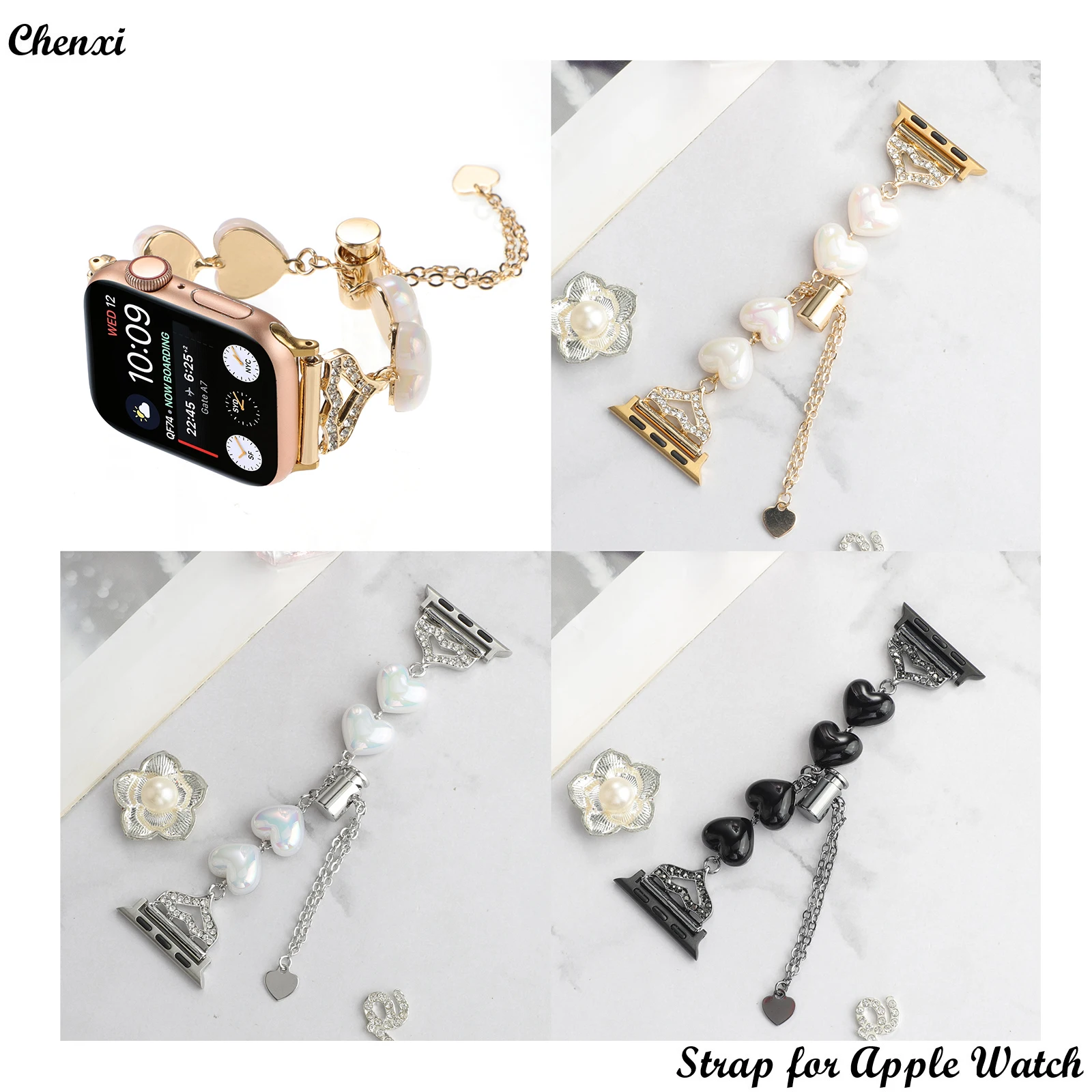 Metal strap for Apple watch band jewelry love chain for Iwatch87654321SE Ultra 38 40 41 42 44 45mm ornament bracelet women wrist 
Metal strap for Apple watch band jewelry love chain for Iwatch87654321SE Ultra 38 40 41 42 44 45mm ornament bracelet women wrist