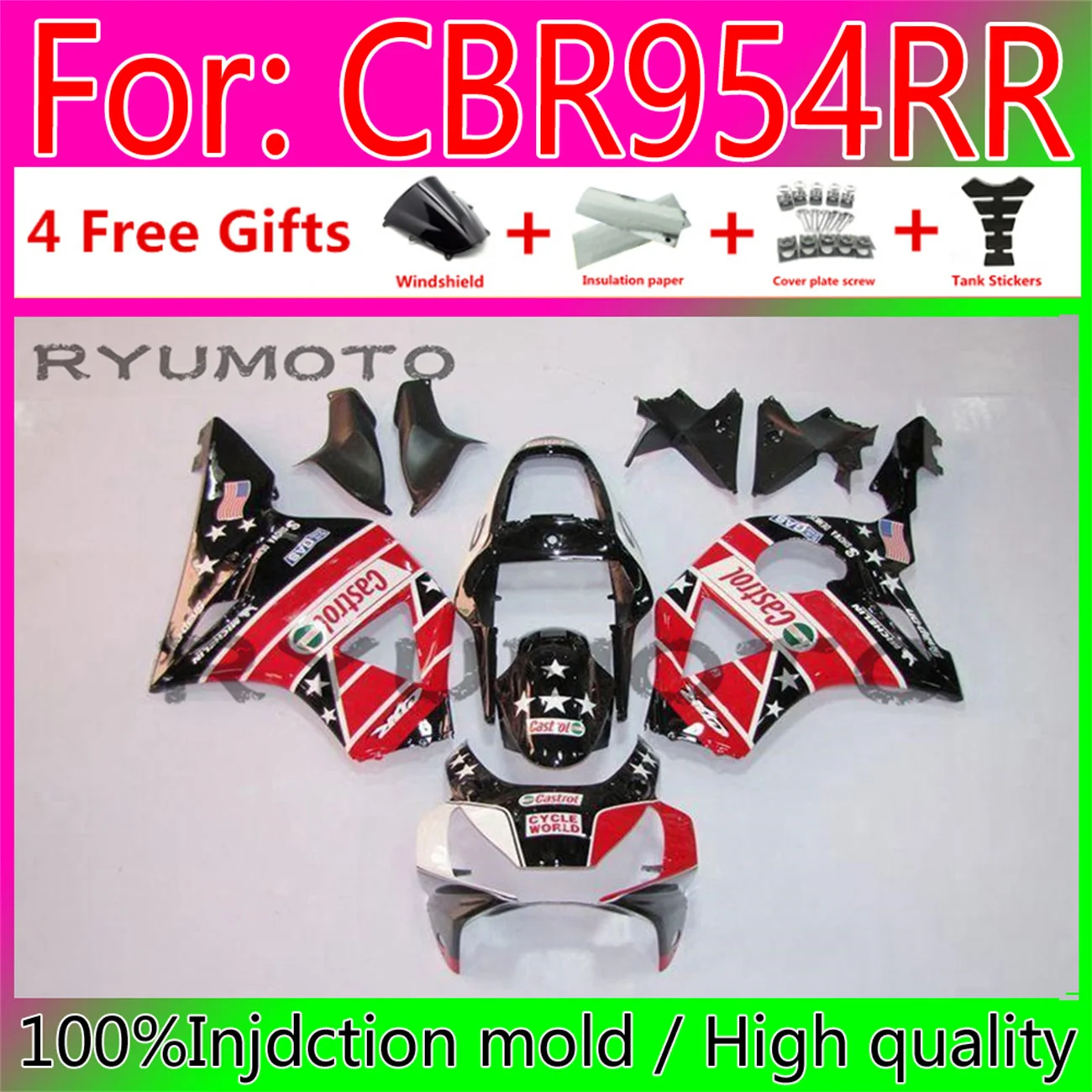 ABS NEW Fairings kit for HONDA 2002 2003 CBR900RR CBR954RR 02 03 CBR 900CC 954 900 954RR CBR900 CBR954 RR fairing
ABS NEW Fairings kit for HONDA 2002 2003 CBR900RR CBR954RR 02 03 CBR 900CC 954 900 954RR CBR900 CBR954 RR fairing