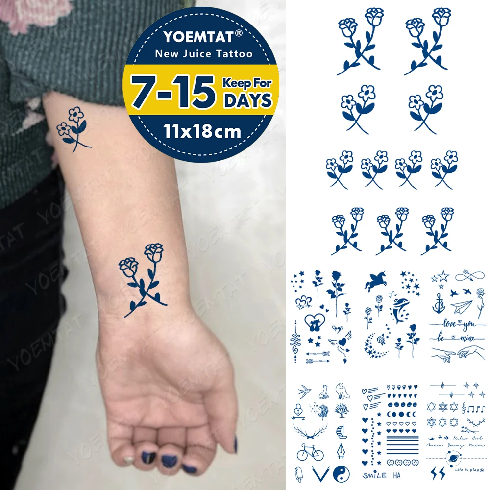 Waterproof Temporary Tattoo Sticker Genipin Herbal Semi-Permanent Body Art Transfer Flower Heart Star Juice Lasting Ink Tatoo
Waterproof Temporary Tattoo Sticker Genipin Herbal Semi-Permanent Body Art Transfer Flower Heart Star Juice Lasting Ink Tatoo