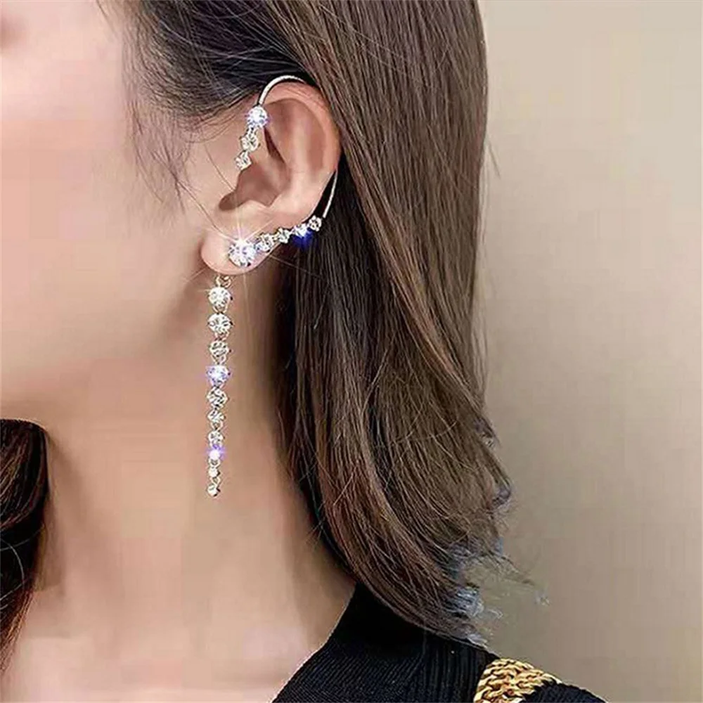 EN Single New Korean Rhinestone Earrings Shiny Drill Arc Ear Hanging Clip Earrings for Women Minimalist Ear Cuff
EN Single New Korean Rhinestone Earrings Shiny Drill Arc Ear Hanging Clip Earrings for Women Minimalist Ear Cuff