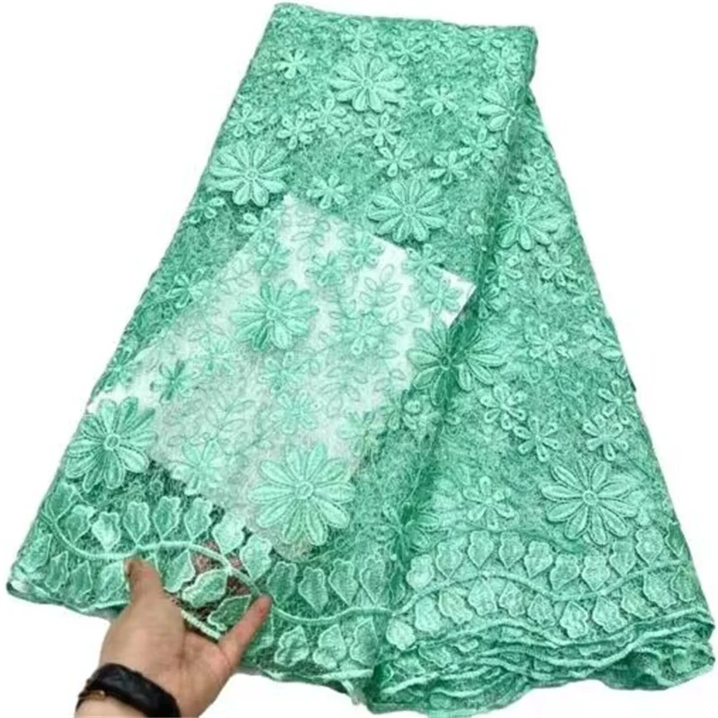 2023 Latest African Tulle Mesh Lace Fabric 5 Yards Green High Quality Nigerian French Lace Fabric For Wedding Party Dress Sewing
2023 Latest African Tulle Mesh Lace Fabric 5 Yards Green High Quality Nigerian French Lace Fabric For Wedding Party Dress Sewing