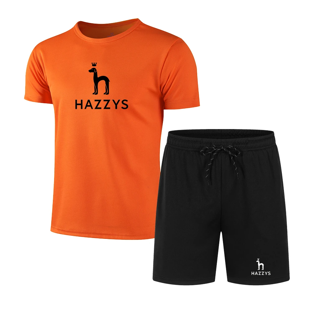 Летние мужские комплекты HAZZYS 2023, футболка с принтом и коротким рукавом, повседневный спортивный костюм для бега, мужские шорты, уличный комплект из 2 предметов, одежда
Летние мужские комплекты HAZZYS 2023, футболка с принтом и коротким рукавом, повседневный спортивный костюм для бега, мужские шорты, уличный комплект из 2 предметов, одежда