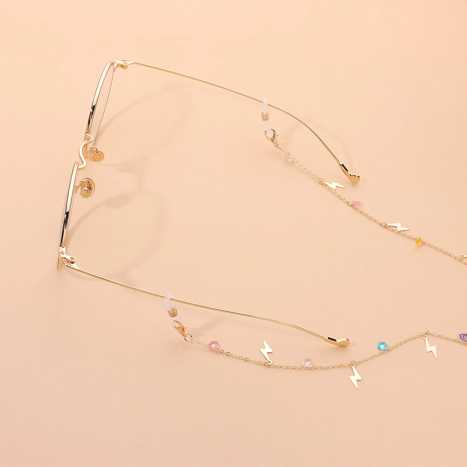 

Европейские, американские, японские и корейские ювелирные изделия Модные цветные очки с драгоценными камнями цепочка металлическая подвес...