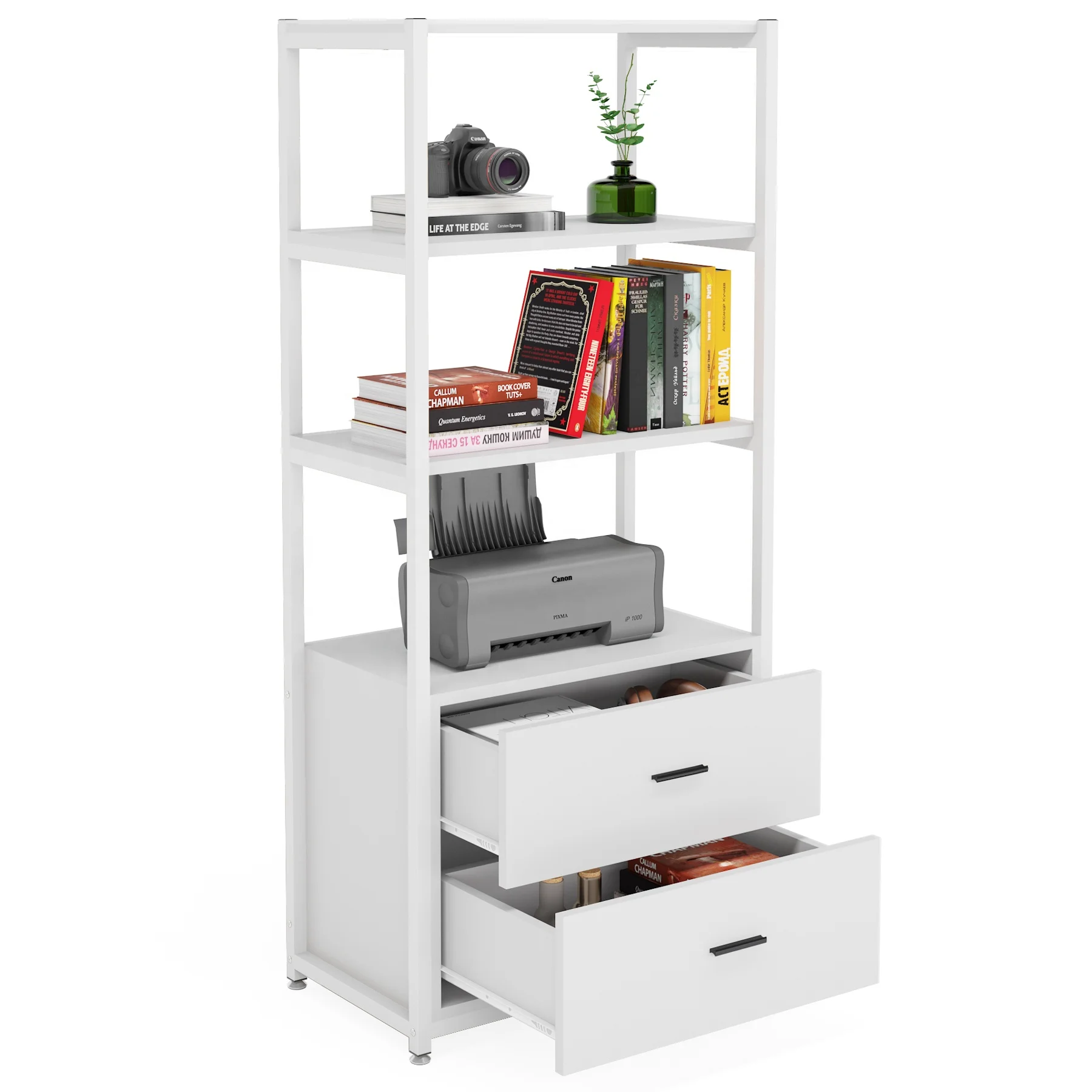 Четырехъярусная белая книжная полка Tribesigns с 2 ящиками Etagere стандартные книжные полки дисплей полка книжный шкаф для дома и офиса
Четырехъярусная белая книжная полка Tribesigns с 2 ящиками Etagere стандартные книжные полки дисплей полка книжный шкаф для дома и офиса