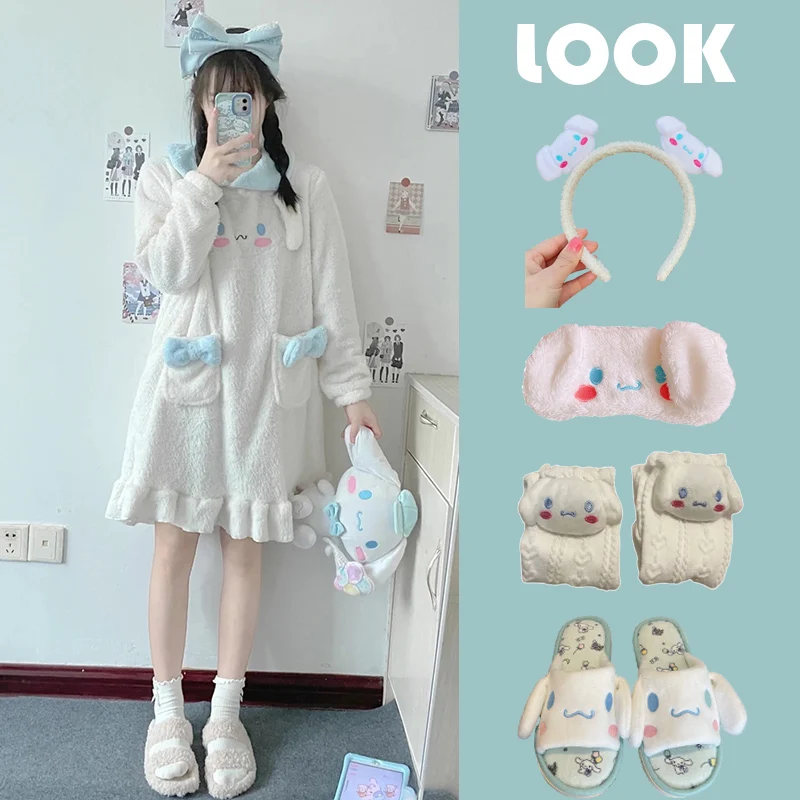 Sanrio Clothes Cinnamoroll Pajamas Spring Anime Kuromi Plush Flannel Nightgown Cartoon Girls Home Kawaii Socks Cotton Slippers
Sanrio Clothes Cinnamoroll Pajamas Spring Anime Kuromi Plush Flannel Nightgown Cartoon Girls Home Kawaii Socks Cotton Slippers