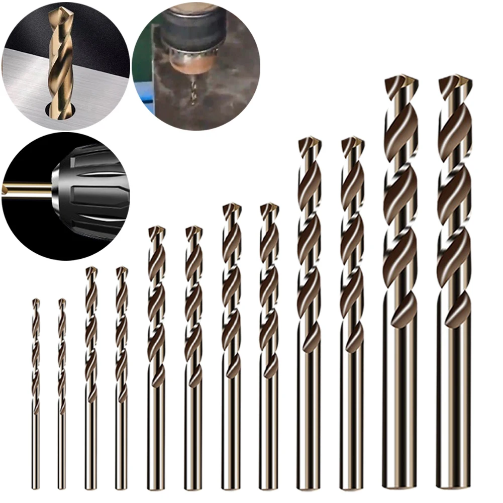 12pcs 1-3.5mm HSS M35 Cobalt Drill Bit 135 Degree Split Point Tip For Stainless Steel Wood Hole Cutter Tools Accessories
12pcs 1-3.5mm HSS M35 Cobalt Drill Bit 135 Degree Split Point Tip For Stainless Steel Wood Hole Cutter Tools Accessories