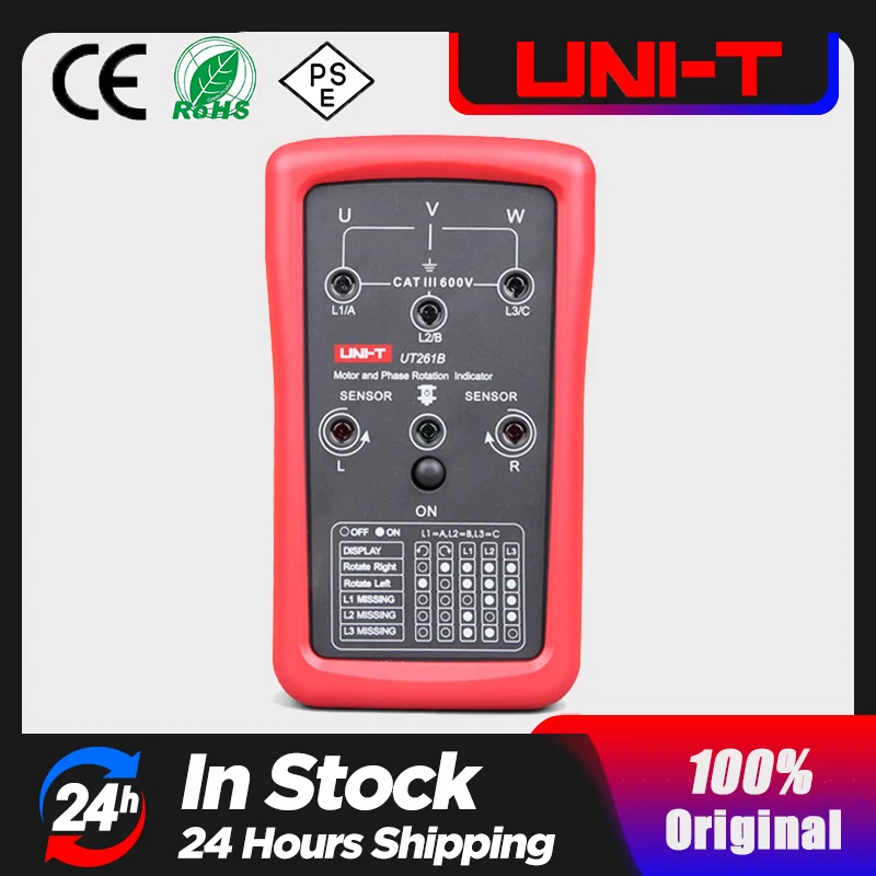 UNI-T UT261A phase sequence tester lack phase meter motor rotation indicator AC 40 700V 90 600V UT261B
UNI-T UT261A phase sequence tester lack phase meter motor rotation indicator AC 40 700V 90 600V UT261B