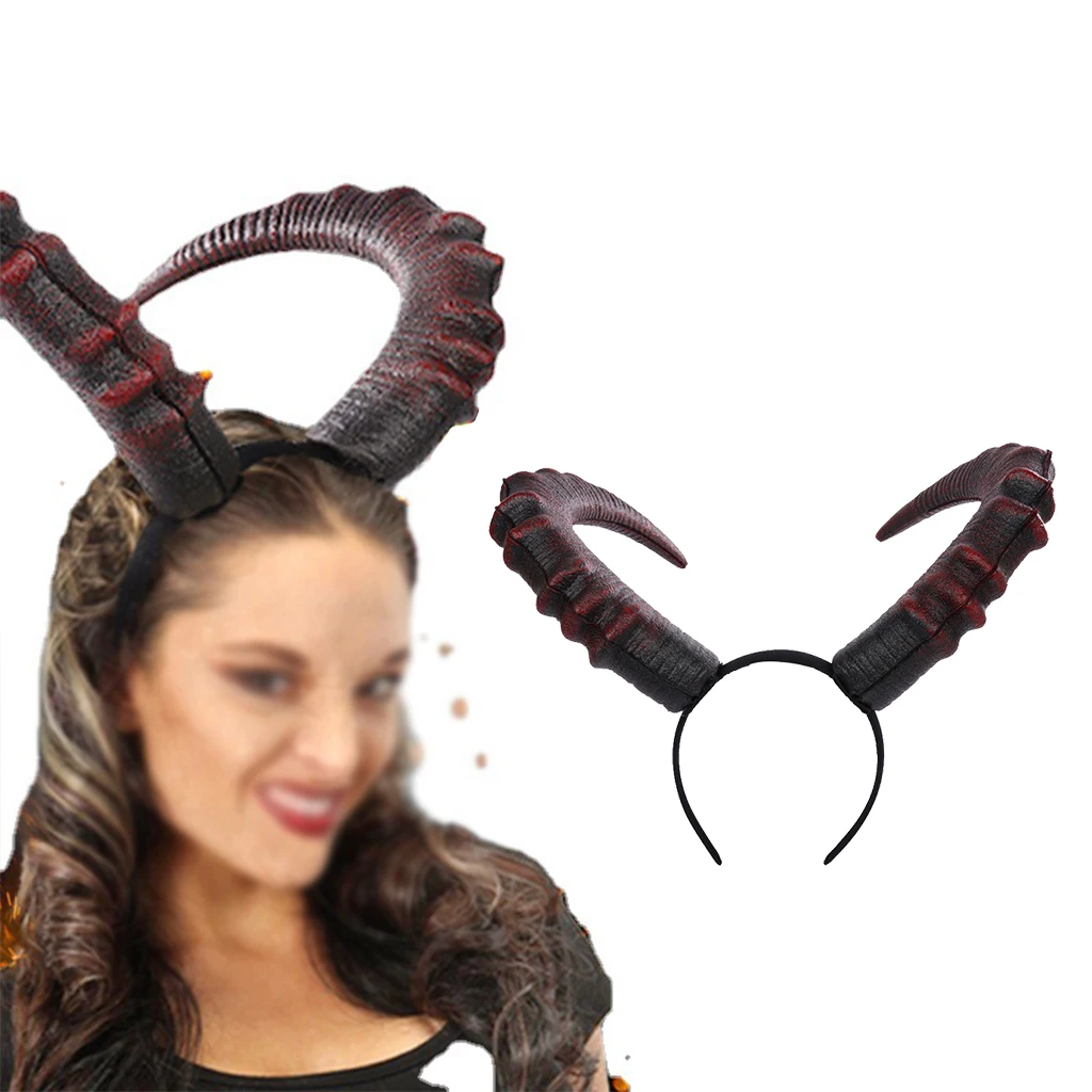Gothic Hairband Halloween Cosplay Hair Accessories Realistic Black Red Long Devils Horn Headband Party Fancy Dress Cosplay Accs
Gothic Hairband Halloween Cosplay Hair Accessories Realistic Black Red Long Devils Horn Headband Party Fancy Dress Cosplay Accs