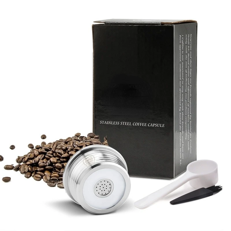 Stainless Steel Reusable Coffee Filter Capsule Cup with Spoon Brush Fit for DELTA Q NDIQ7323 Coffee Maker Machine Accessory
Stainless Steel Reusable Coffee Filter Capsule Cup with Spoon Brush Fit for DELTA Q NDIQ7323 Coffee Maker Machine Accessory