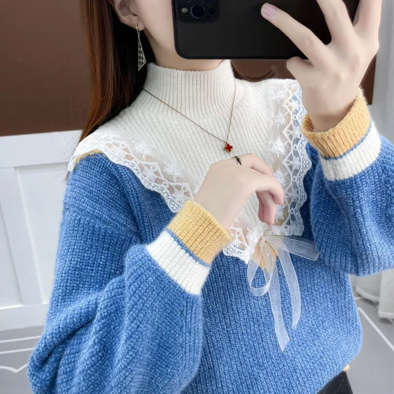 Autumn Winter Basic Turtleneck Knitting Bottoming Warm Sweaters 2023 Women's Pullovers Solid Tops Fashion Loose Harajuku Lace
Autumn Winter Basic Turtleneck Knitting Bottoming Warm Sweaters 2023 Women's Pullovers Solid Tops Fashion Loose Harajuku Lace