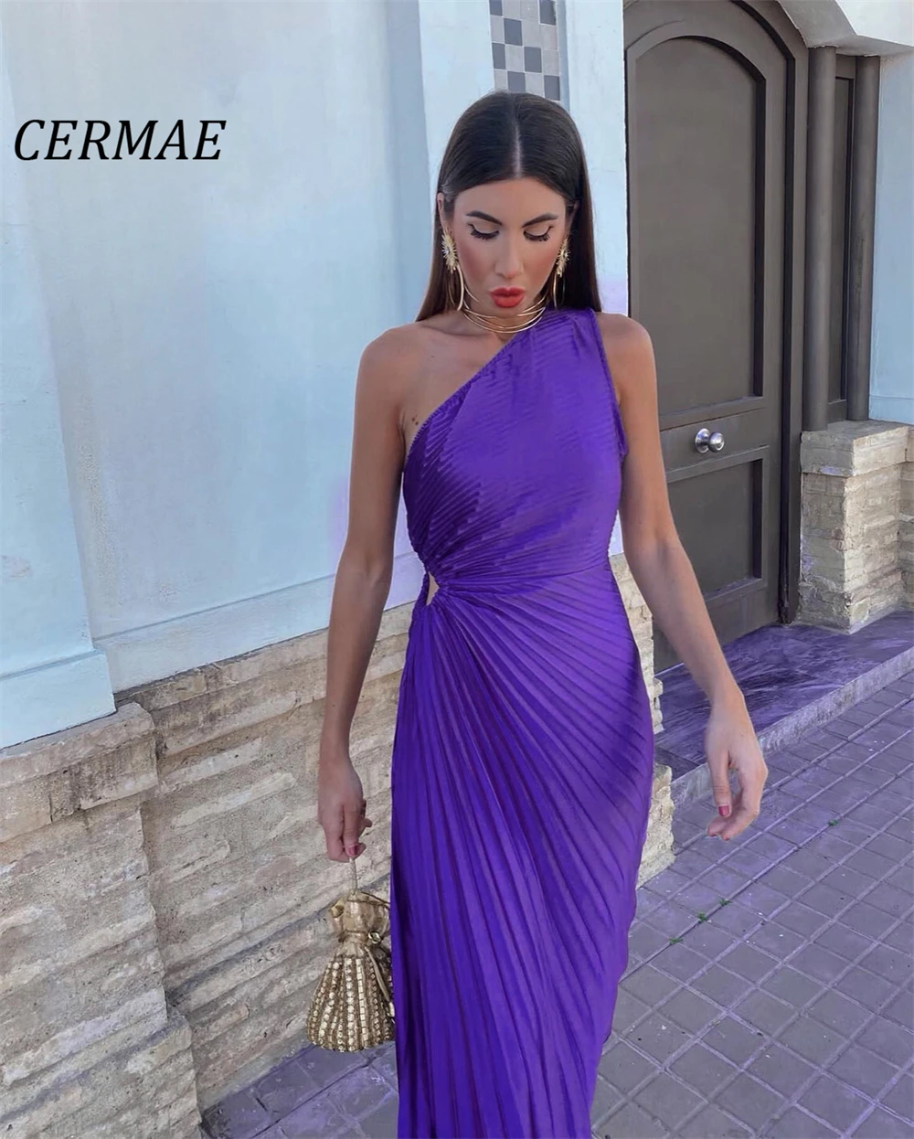 CERMAE One Shoulder Fold Pleat Long Chiffon Evening Gown Prom Purple A-Line Backless Party Formal Dresses for Women 2023
CERMAE One Shoulder Fold Pleat Long Chiffon Evening Gown Prom Purple A-Line Backless Party Formal Dresses for Women 2023