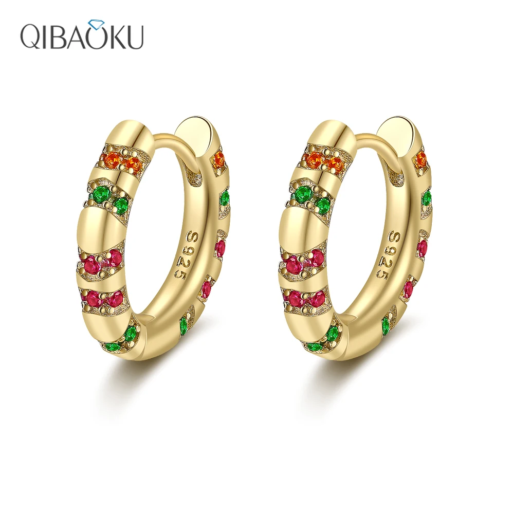 100% 925 Sterling Silver Small Rainbow Hoop Earrings Classic Earrings For Women Party Gift
100% 925 Sterling Silver Small Rainbow Hoop Earrings Classic Earrings For Women Party Gift